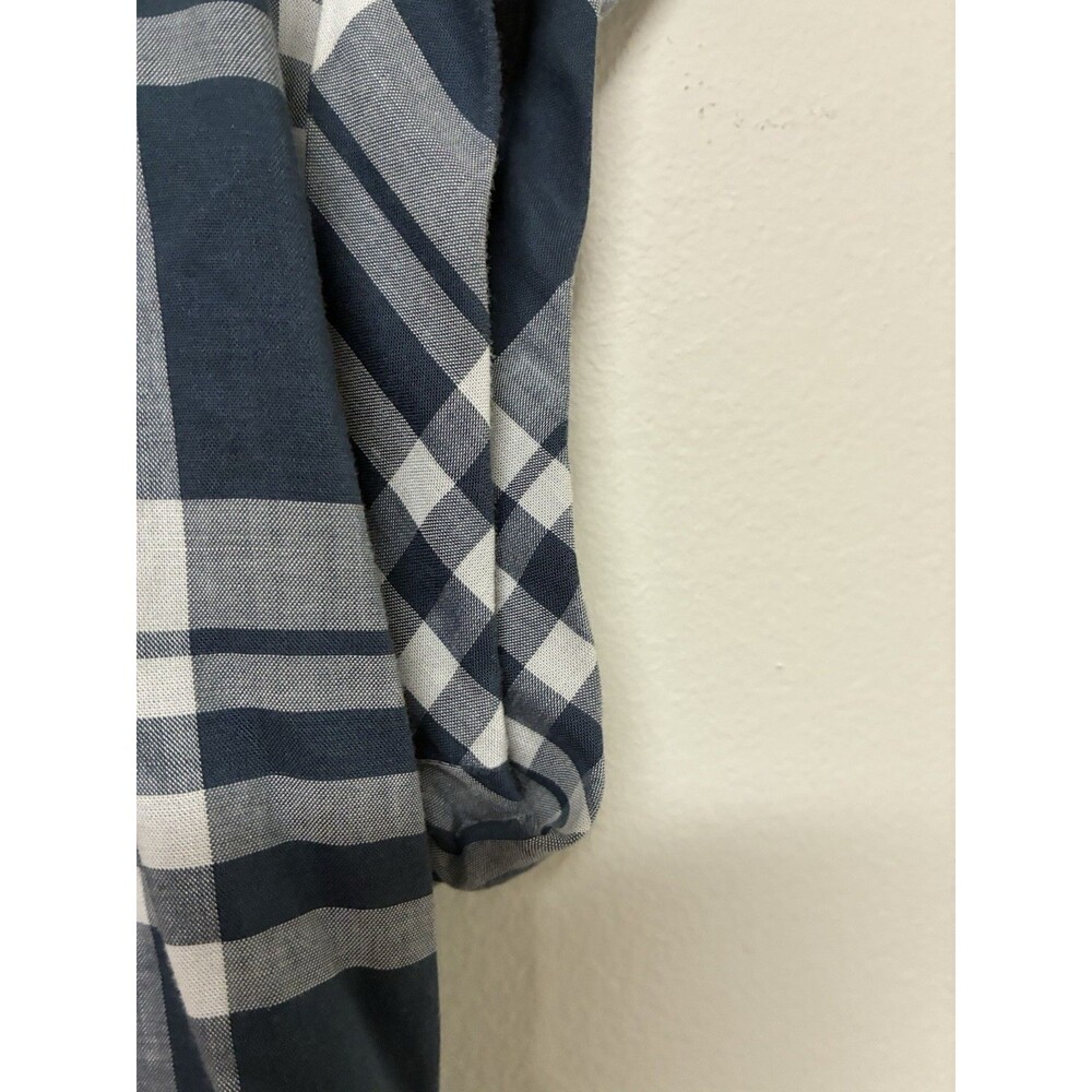 Kuhl Women’s Medium Blue And White Button Down Light Cropped Short Sleeve - Picture 6 of 13